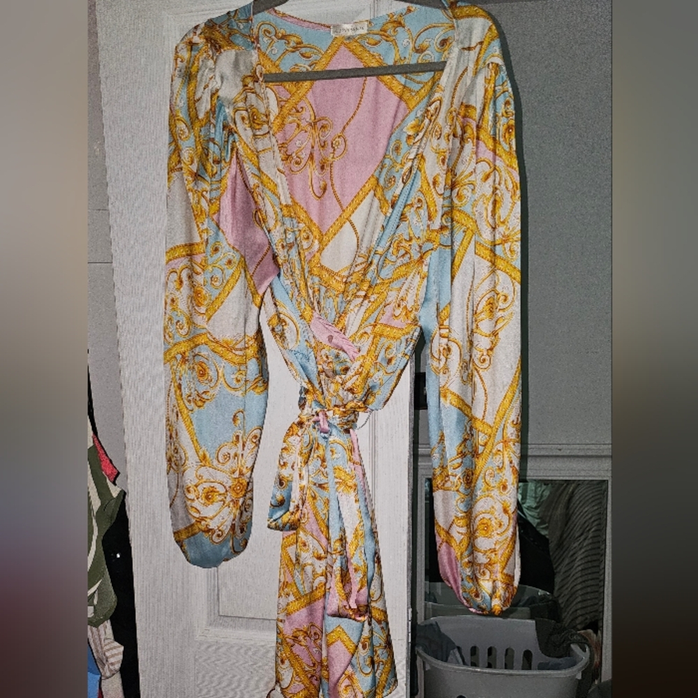 Elegant Multicolor Long Sleeve Dress